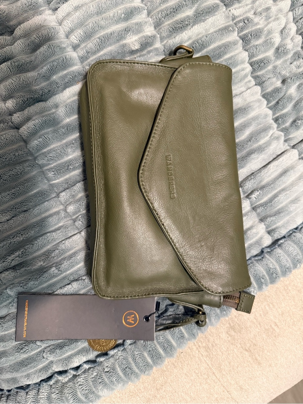 Warner's Olive Green Leather Crossbody Bag